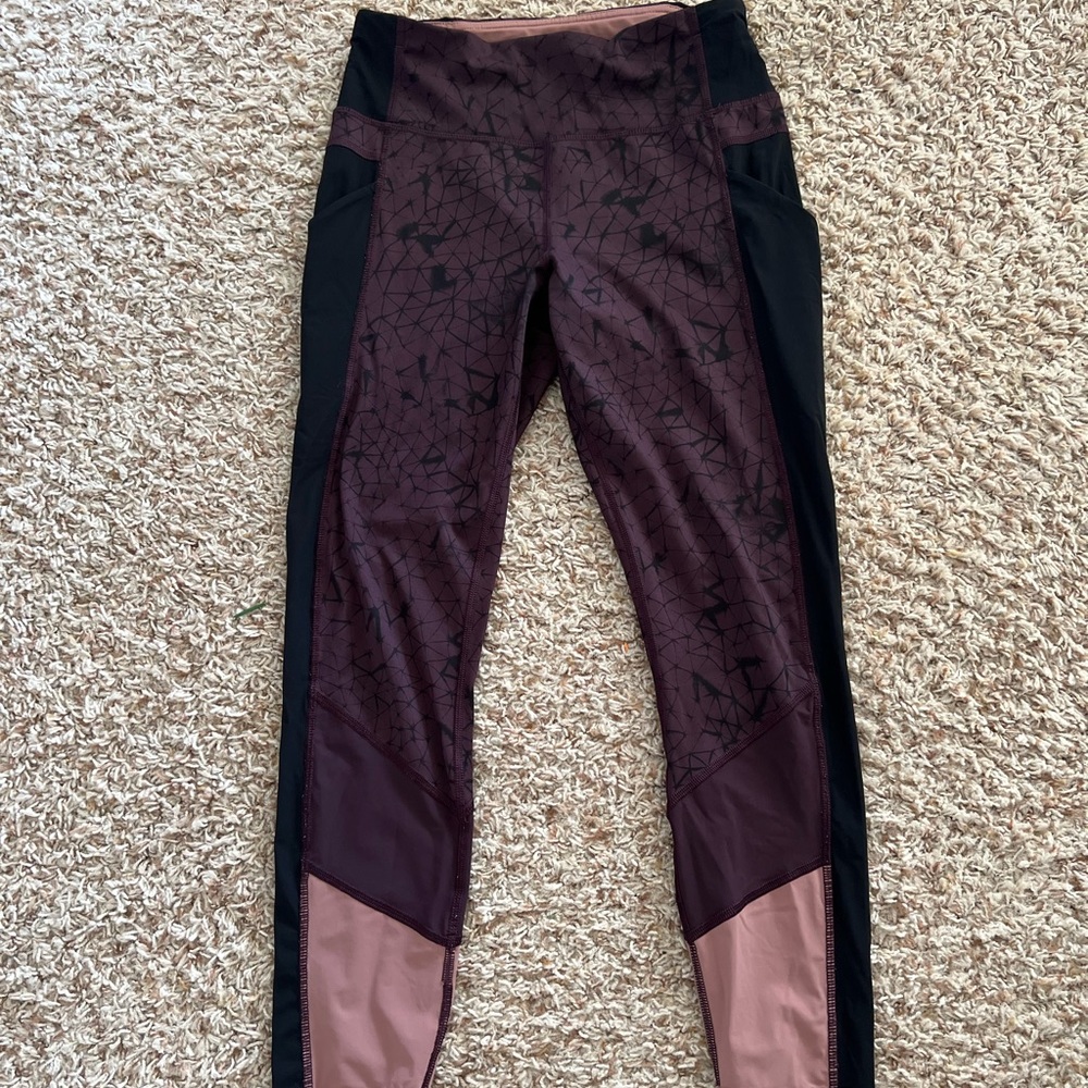 Athletic Womens Lululemon Size 6 Print Leggings Yoga Workout